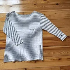 Champion ボートネック7分袖ボーダーカットソー