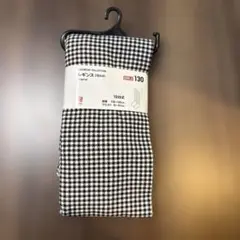UNIQLO ユニクロ　130 ブラック チェック柄 スパッツ　レギンス