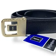 【新品　未使用　タグ付】イヴ・サンローラン　YSLロゴ　ベルト　金　黒