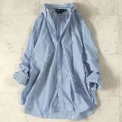 極美品♪ラルフローレン ボタンダウンストライプシャツ ビッグシルエット 2XB
