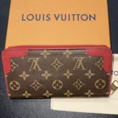 美品 ルイヴィトン モノグラム ジッピーウォレット レティーロ 長財布 レッド