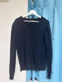 CAMPURE ネイビー Vネック スクールセーター Lサイズ