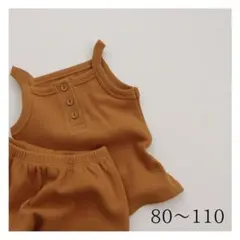 セットアップ 韓国子供服 100 ロンパース ベビー キッズ リブ タンクトップ