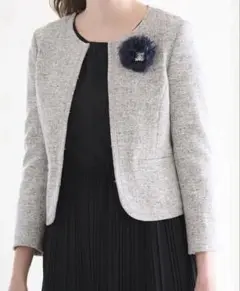 新品　エニィスィス　ミニライトボーダー ジャケット　グレー　サイズ2