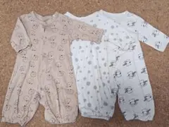 バースデイ tete a tete 肌着ロンパース 長袖 50〜60 3枚セット