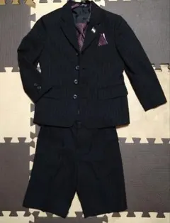 ヒロミチナカノ 黒ストライプスーツ　男の子 110cm