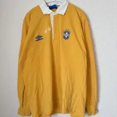 90sアンブロ ブラジル代表 ラガーシャツ ポロシャツ XL 黄色 ヴィンテージのサムネイル
