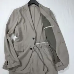 【洗える 超希少XL】グリーンレーベルリラクシング スーツセットアップ ベージュ