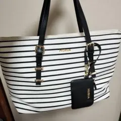 MURUA ストライプ トートバッグ ポーチ付き　美品のサムネイル