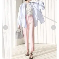 即購入可　センタープレス後ゴムテーパードパンツ【手洗い可能】