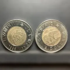 1【カナダ】2ドル硬貨 1996年 - メルカリ