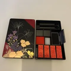 →*←様 印鑑セット 花柄デザイン コンパクト 【新品未使用品】