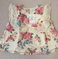 【新品】petit main 花柄フリル ブラウス 80size