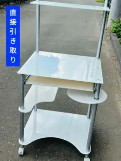 FaitLux 机 パソコンデスク 2段デスク上棚 ホワイト - メルカリ
