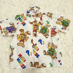 極美品　ミキハウス　シャツ　半袖　100　総柄　アロハシャツ　レトロ