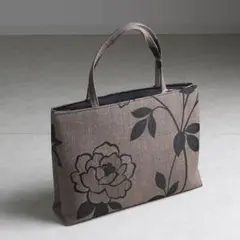 【新品】ジャガードトートバッグ　和洋兼用　日本製　茶系　03944