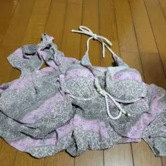 水着　ビキニ　パラオ ２way 体型カバー　セパレート　ピンク　花柄