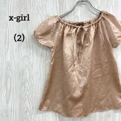 ●x-girl 光沢 半袖 カットソー　Mのサムネイル