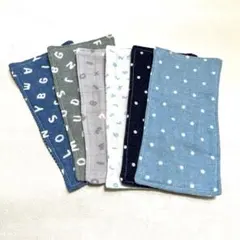 4重ガーゼミニハーフハンカチ6枚セット ( O)