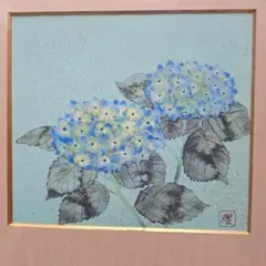 作者不詳「あさがお」額装6号 ●岩彩作品 落款 鮮やかな朝顔の図です● 作者不詳「あさがお」額装6号 ○岩彩作品 落款 鮮やかな朝顔の図です