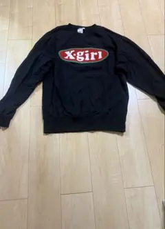 x-girl ブラック ロゴ刺繍 スウェット