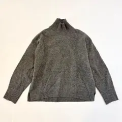 ユニクロ UNIQLO ニット ハイネック セーター ダークグレー M
