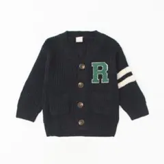 ＊プティマイン ネイビー 袖ラインニットカーディガン