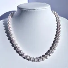 艶良✨干渉色◯ 大珠8.5mmあこや本真珠 パールネックレス　冠婚葬祭　SV刻印