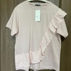 お値下げフリルデザイン ピンク Tシャツ Lサイズ