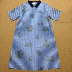 極美品　大きいサイズ15号　スーパーハッカフィーユ　シャツワンピース　花柄 綿麻のサムネイル
