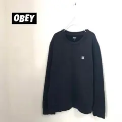 【正規品／美品】OBEYミニロゴトレーナー／BLACK／Sサイズ／ユニセックス可のサムネイル
