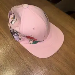 ディズニー キャラクター刺繍 ピンクキャップ