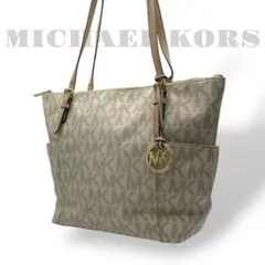 美品　A4収納　マイケルコース　トートバッグ　PVC レザー　オフホワイト