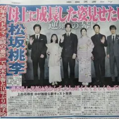 松坂桃李 鈴木京香 なにわ男子 道枝駿佑 めるる 2/25 中日スポーツ ①