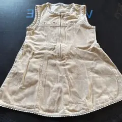 familiar ベージュ ノースリーブ ワンピース