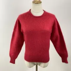美品 idana イダーナ シャギーニット セーター アンゴラ混 昭和レトロ 赤
