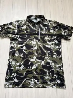 迷彩 ハーフジップシャツ メンズ
