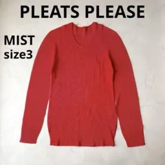 極美品 プリーツプリーズ MISTタイプ 長袖 カットソー サイズ3 2026年最新】PLEATS PLEASE カラー：レッド系 レディース 長袖 Tシャツ