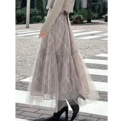 RESEXXY シアーチェック グリッターフレアスカート 新品未使用