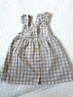 【未使用品】H&M チェックフリルワンピース　80サイズ　9-12M