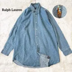 美品】ラルフローレン 長袖シャツ・ブラックシャンブレー・BD