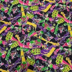 スプラトゥーン2 生地 はぎれ 100cm×111cm中 59cm×44cm使用
