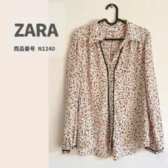 ZARA ザラ　レディース　長袖　花柄シャツ　総柄　薄手　USサイズのS