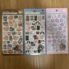 ボンボンドロップシール 和柄 3種セット 柴犬 日本犬 桜