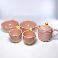 ディズニーストア限定 くまのプーさん 桜 ピンク 食器5点セット　|5364|☆のサムネイル