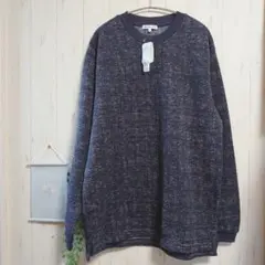 新品タグ付き☆グローバルワーク　ツイードドライフリース〚L〛トレーナー　ネイビー