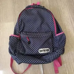OUTDOOR PRODUCTS ドット柄 リュック ネイビー×ピンク
