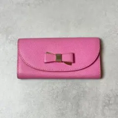 FURLA キーケース パープル ピンク ハート - メルカリ