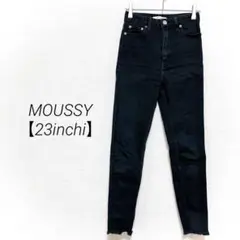 MOUSSY マウジー スキニーパンツ デニム ブラック フリンジ サイズ23のサムネイル