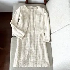 Harrods ハロッズ　ツイードスーツ　ジャケットワンピース　入学卒業